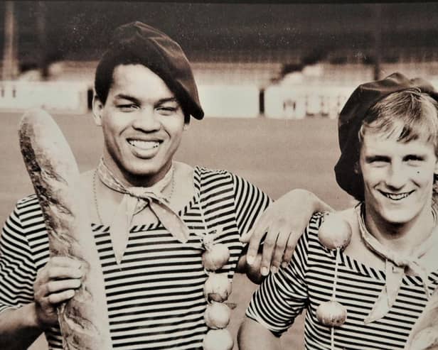 Brian Stein and Paul Walsh prepare for England duty against France - pic: Hatters Heritage