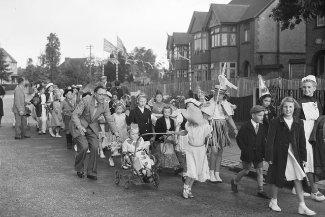 Children were accompanied by adults as they walked along Turners Road.