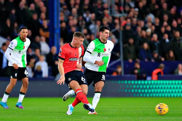 Ross Barkley keeps play moving against Liverpool - pic: Liam Smith
