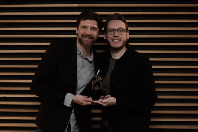 Clearhead founders Gavin and Alex pictured receiving the award