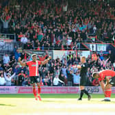 Referee Josh Smith awards Luton a penalty against Wolves at Kenilworth Road - pic: Lim Smith