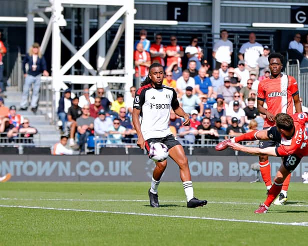 Jordan Clark saw this effort deflected away against Fulham - pic: Liam Smith