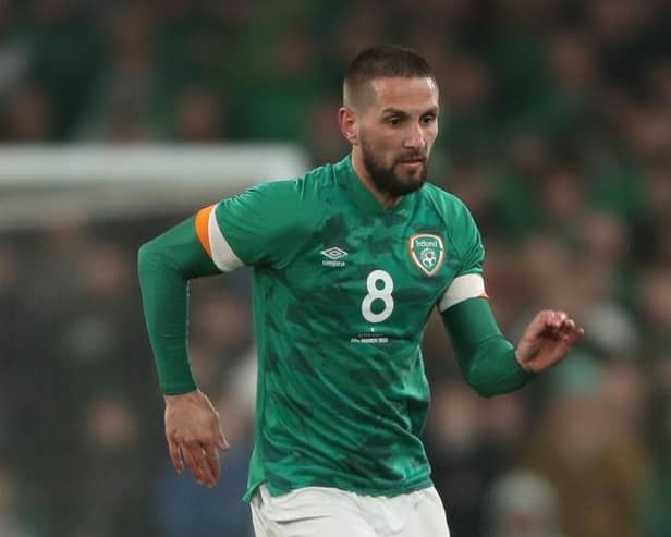 Conor Hourihane in action for the Republic of Ireland against Lithuania earlier this season