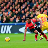 Sambi Lokonga wins the ball back for Luton against Sheffield United - pic: Liam Smith