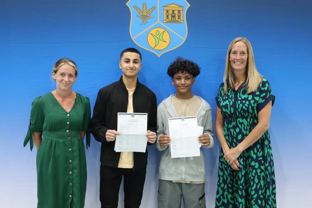High achieving students with the Mrs Neely-Hayes, Headteacher and Mrs Harwood, Deputy Headteacher. Donna said: “I am tremendously proud. Behind this set of results is a story of resilience, determination and hard work from our students and staff."