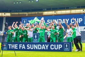 St Joseph's celebrate winning the FA Sunday Cup last week - pic: The FA