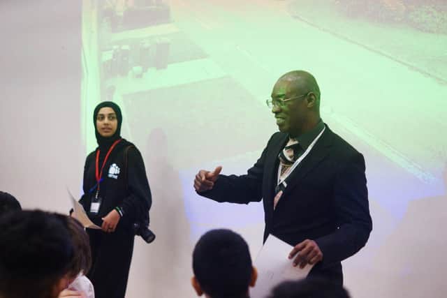 Montell and Laaibah at Stockwood Park Academy