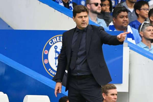 Chelsea boss Mauricio Pochettino gestures during the 1-1 draw against Liverpool on Saturday - pic: Clive Mason/Getty Images