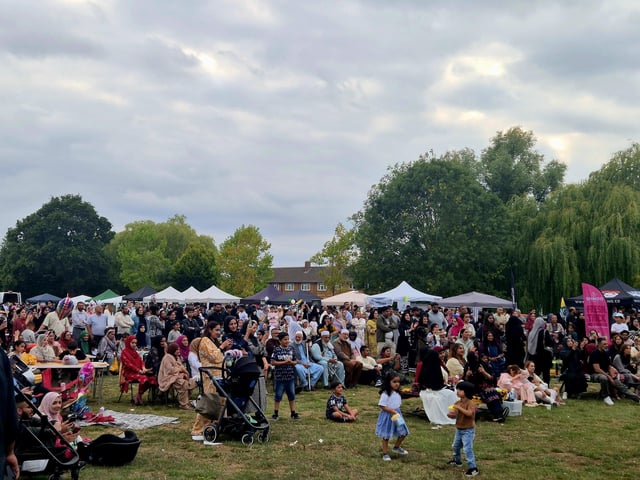 Crowds of people gathered to enjoy the event.