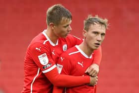 Mads Andersen with Cauley Woodrow when the pair were team-mates at Barnsley - pic: George Wood/Getty Images