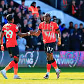 Pelly-Ruddock Mpanzu celebrates scoring against Blackpool on Monday