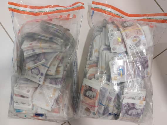 Some of the seized cash. Pic supplied by Bedfordshire Police