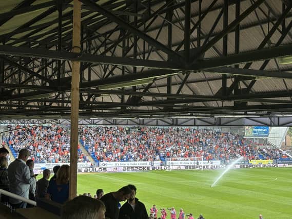 Luton's fans at Peterborough on Saturday - pic: Luton News