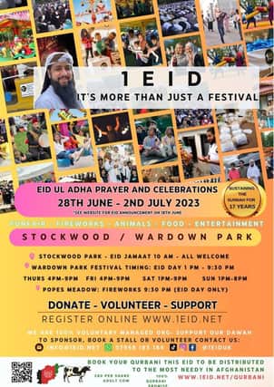 The 1Eid poster containing information for the forthcoming celebrations