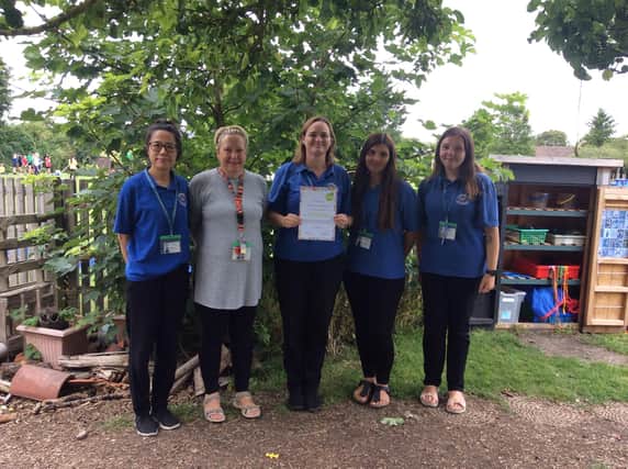 Staff from Totternhoe CE Academy Preschool with their award