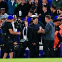 Luton boss Rob Edwards greets opposite number Mauricio Pochettino at Stamford Bridge - pic: Liam Smith