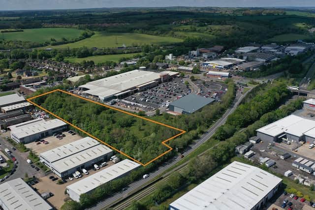 The Laporte Retail Park  in Dallow Road with the site to be auctioned outlined