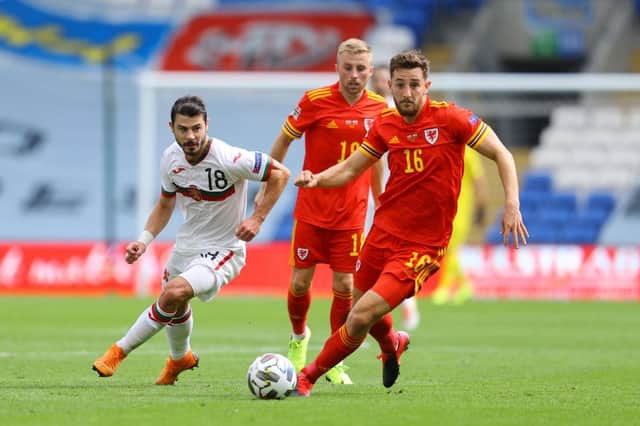 Tom Lockyer plays for Wales against Bulgaria in their Nations League group stage match back in September 2020