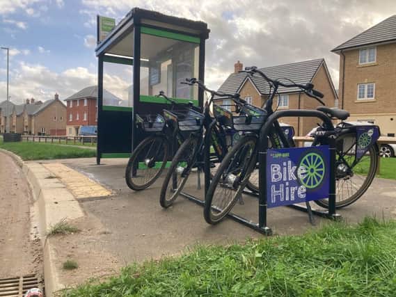 A bike hire scheme has been introduced for new housing estates in Houghton Regis