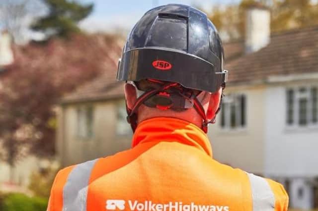The back of a road worker. Picture: VolkerHighways