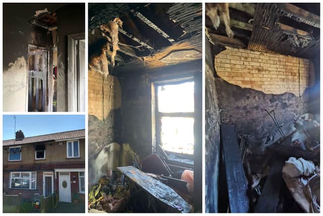Pictures show the fire and smoke damage