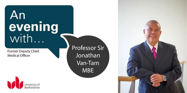 Professor Sir Jonathan Van-Tam will be in Luton tomorrow