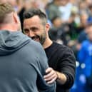 Brighton head coach Roberto De Zerbi greets Luton manager Rob Edwards before their Premier League opener back in August - pic: JUSTIN TALLIS/AFP via Getty Images
