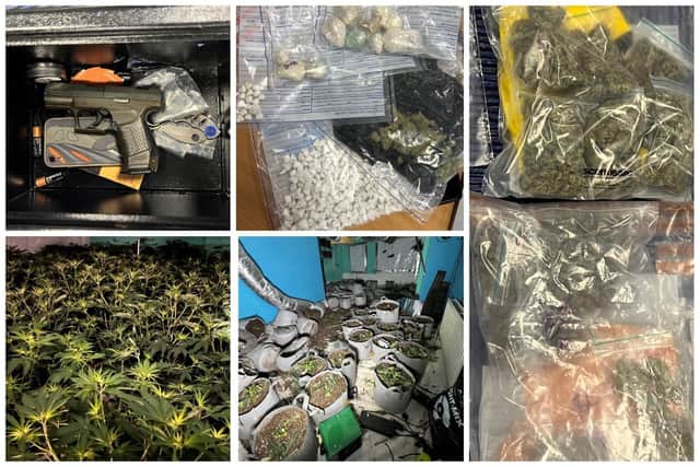 Drugs worth more than £50,000 and £15,000 in cash have been seized by police across the county