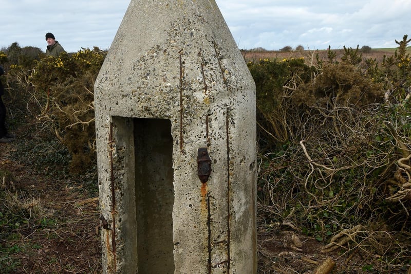 A specially constructed bomb proof sentry box on the perimeter of Lager Sylt.