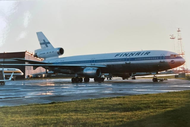 A DC10 Finnair plane. Finnair was the first airline to acquire satellite telephones for its DC-10 aircraft in 1986.