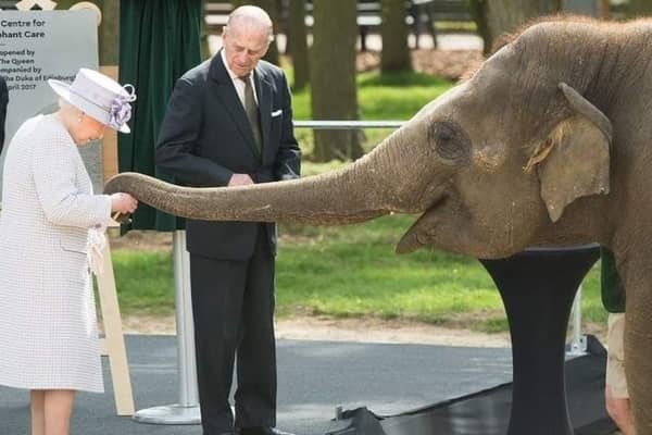 The Queen and Duke of Edinburgh on a visit to the zoo in 2017
