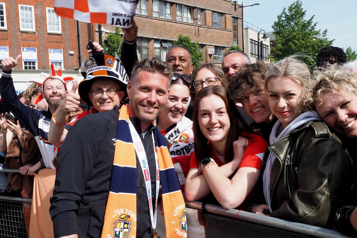 IN PICTURES: Luton Town players and manager meet doting fans after play-off final win