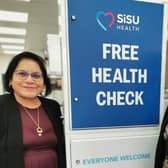 Daksha Maroo, left, pharmacy panager with Cllr Khtija Malik, Portfolio Holder with responsibility for Public Health at the free health station in Dunstable Road, Luton