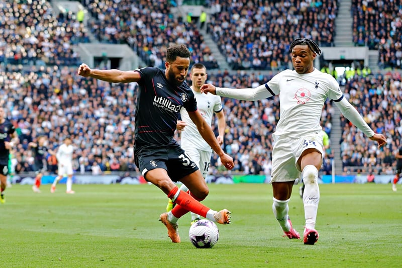 With Ogbene injured, he slotted into the right wingback role and his attacking instincts took over early on, nipping the ball away from Son and setting off down the right, eventually finding Barkley who teed up Chong to make it 1-0. Won a number of fouls for his side when taking contact to relieve the pressure as he used his experience well against his former club. Picked out Doughty for a good chance, he was still going strong during nine minutes of stoppage time as Luton looked for an equaliser.