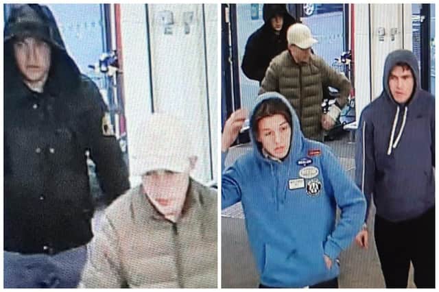 Police have released these CCTV images of people they want to speak to following a theft at an Asda store.