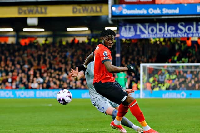 Elijah Adebayo looks to turn against Everton on Friday night - pic: Liam Smith