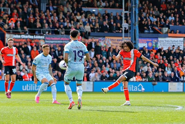 Tahith Chong fired this effort over the bar as Luton looked for an opener.
