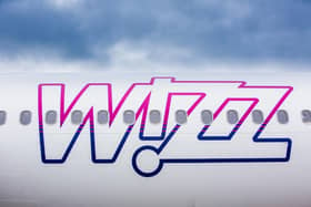 Wizz Air logo on the side of a plane. (Picture: Wizz Air)