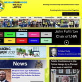 Screenshot of the Luton NHW homepage Image: LDRS