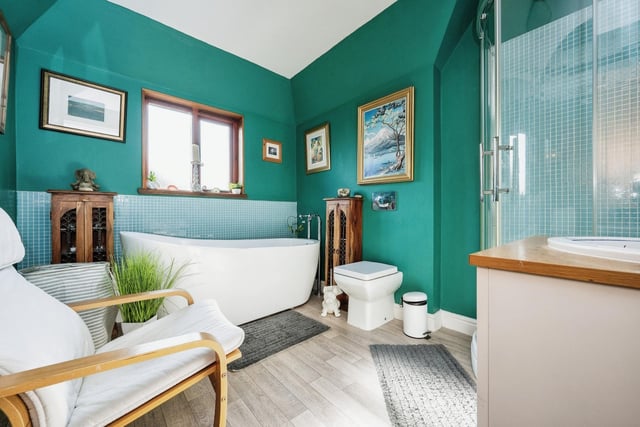There are two en-suites and family bathrooms within the property, including this charming bathroom