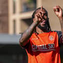 Kasey Palmer celebrates his opening goal against AFC Wimbledon on Easter Monday - pic: David Horn.
