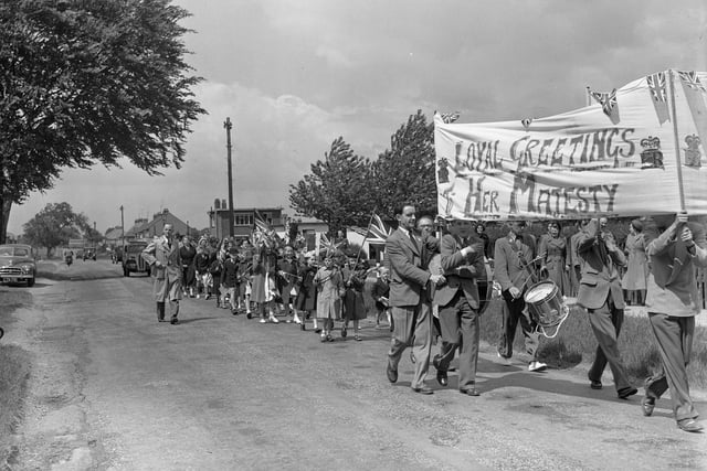 On Lewsey Road, this parade saw drummers and children celebrate Queen Elizabeth's coronation