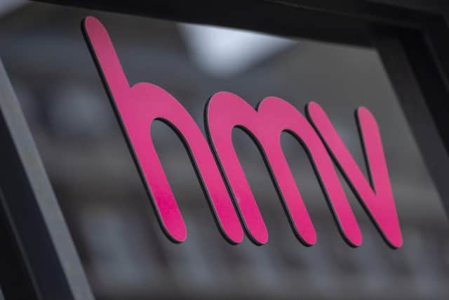 The signage on the front of an hmv store. GETTY IMAGES