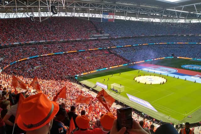 Wembley is orange and blue