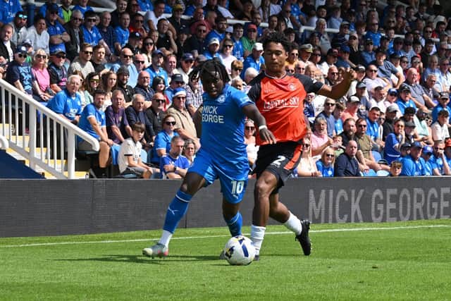 Reuell Walters in action against Peterborough on Saturday - pic: David Lowndes