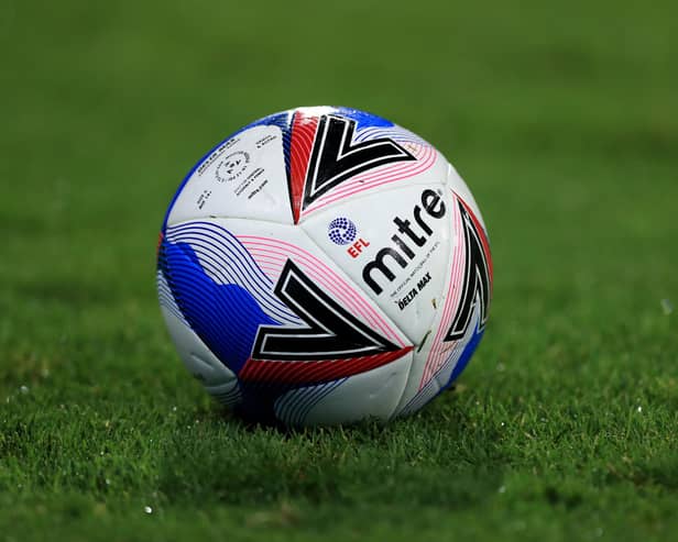 A general view of the Official Mitre Delta Max EFL match ball during the Sky Bet Championship match between Huddersfield Town and Bristol City at John Smith's Stadium.
