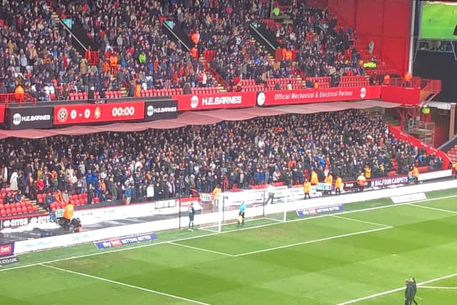 Luton's travelling fans at Sheffield United on Saturday