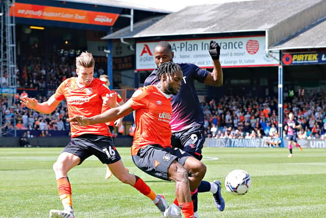 Fred Onyedinma started on the left wing for Luton on Good Friday