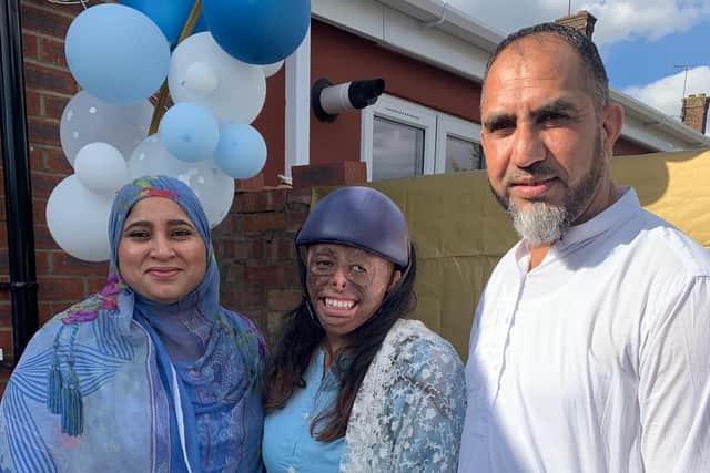 Shamiam with proud parents Tahira and Arif