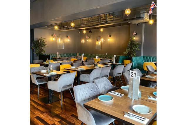 The sit-in restaurant has a modern, industrialist vibe and a friendly, relaxed atmosphere